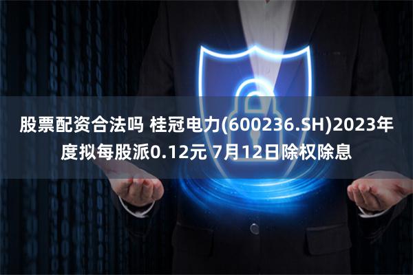 股票配资合法吗 桂冠电力(600236.SH)2023年度拟每股派0.12元 7月12日除权除息